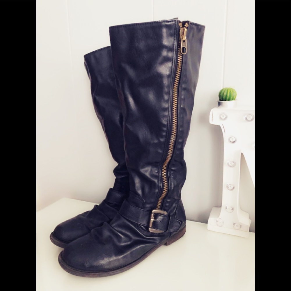 Faux Leather Tall Boots 👢